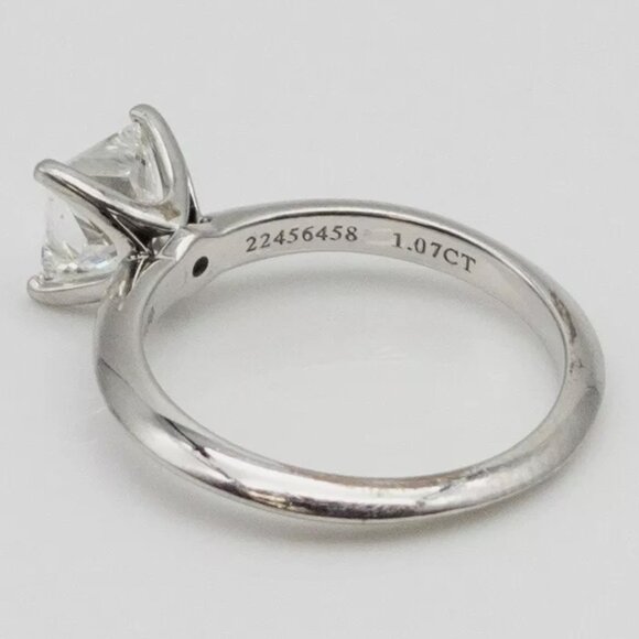 TIFFANY & CO PRINCESS CUT DIAMOND 1CT+ WEDDING RING WITH BOX AND PAPER - Picture 8 of 8